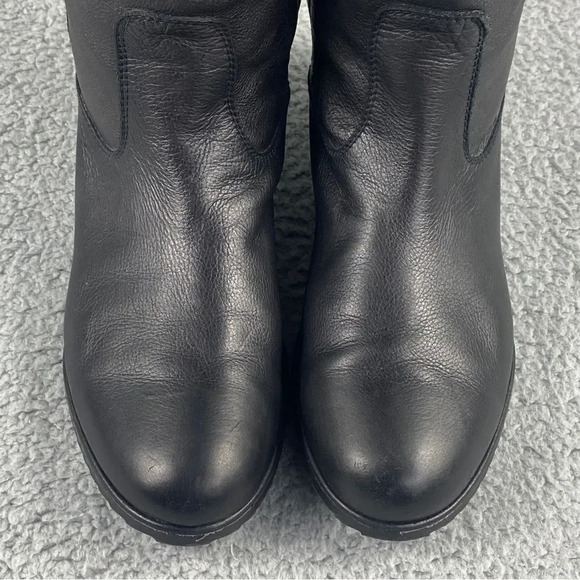 Stuart Weitzman Boots Knee High Leather V Cutout Riding Shoe Pull On Womens 6.5 - Picture 5 of 16